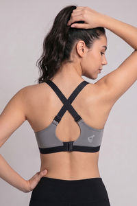 Zelocity High Impact Quick Dry Padded Sports Bra - Jet Black — thumbnail 6